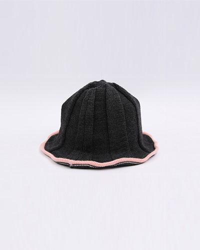 핑크배색 니트 버킷 hat